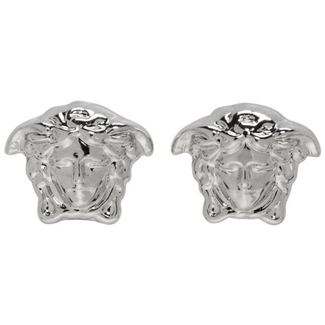 versace silver mini medusa earrings|versace earrings afterpay.